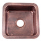 Nantucket Sinks SQRC-7PS 16.625 Inch Copper Square Dualmount Bar Sink and Cutting Board