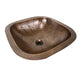 Nantucket Sinks SQRC-OF - 16.25" Hand Hammered Copper Square Undermount Bathroom Sink With Overflow
