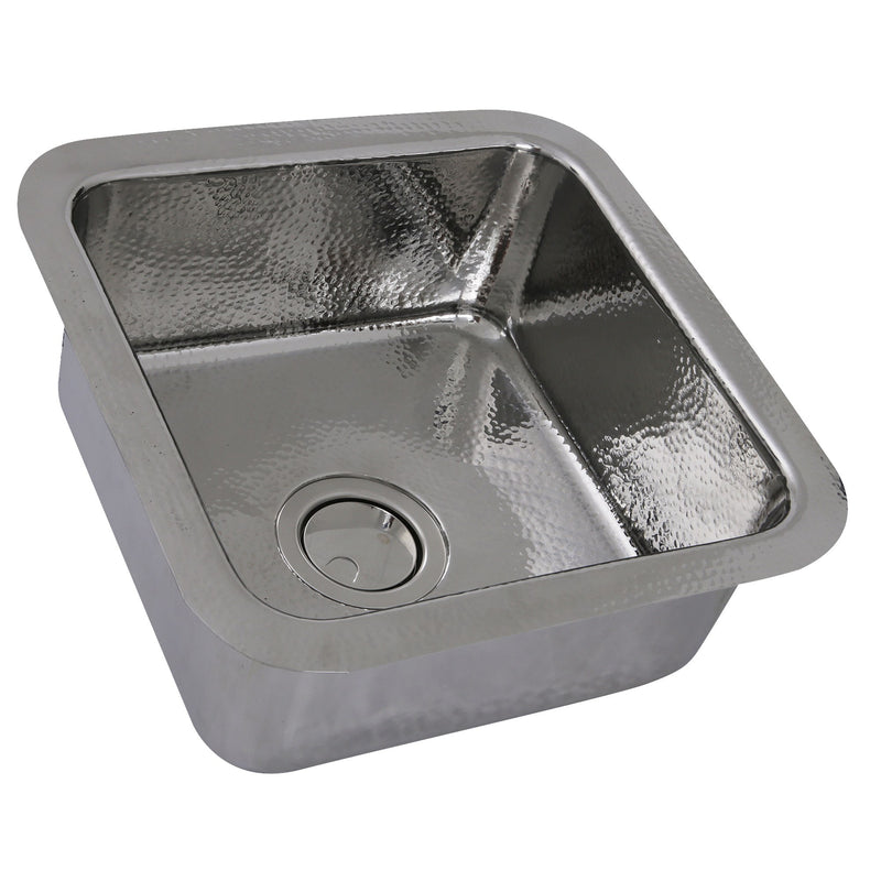 Nantucket Sinks SQRS-7 16.5 Inch Square Hammered Stainless Bar Sink - view 2