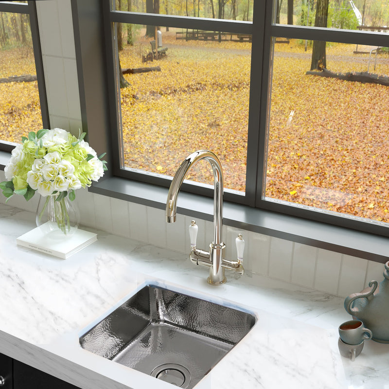 Nantucket Sinks SQRS-7 16.5 Inch Square Hammered Stainless Bar Sink - view 5