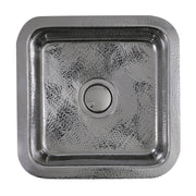 Nantucket Sinks SQRS-7 16.5 Inch Square Hammered Stainless Bar Sink
