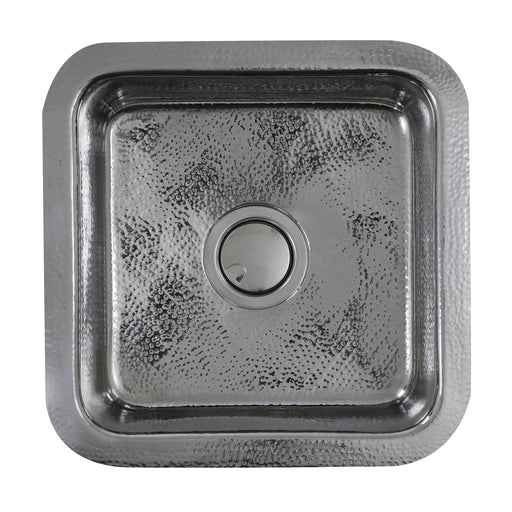 Nantucket Sinks SQRS-7 16.5 Inch Square Hammered Stainless Bar Sink