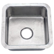 Nantucket Sinks SQRS-7MF 16.5 Inch Square Hammered Satin Matte Finish Stainless Bar Sink - view 2