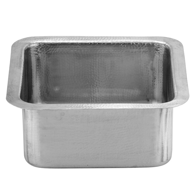 Nantucket Sinks SQRS-7MF 16.5 Inch Square Hammered Satin Matte Finish Stainless Bar Sink - view 4