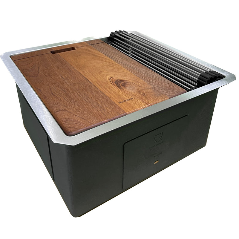 Nantucket Sinks SR-PS-1919-16 Pro Series Prep-Station Single Bowl Undermount Stainless Steel Entertainment Sink - view 2