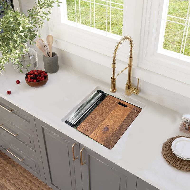 Nantucket Sinks SR-PS-1919-16 Pro Series Prep-Station Single Bowl Undermount Stainless Steel Entertainment Sink - view 5