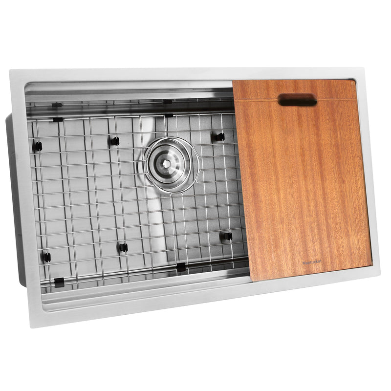 Nantucket Sinks SR-PS-3018-16 - 30 Inch Pro Series Prep-Station Single Bowl Undermount Stainless Steel Kitchen Sink with Included Accessories - view 4
