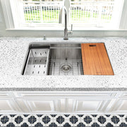 Nantucket Sinks SR-PS-3018-16 - 30 Inch Pro Series Prep-Station Single Bowl Undermount Stainless Steel Kitchen Sink with Included Accessories - view 5