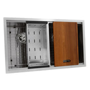Nantucket Sinks SR-PS-3219-DE-16 Double Equal Prep Station Small Radius Undermount Stainless Sink with Accessories - view 6