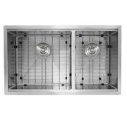 Nantucket Sinks SR-PS-3219-OS-16 Offset Double Bowl Prep Station Small Radius Undermount Stainless Sink with Accessories - view 4