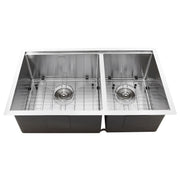 Nantucket Sinks SR-PS-3219-OS-16 Offset Double Bowl Prep Station Small Radius Undermount Stainless Sink with Accessories - view 6