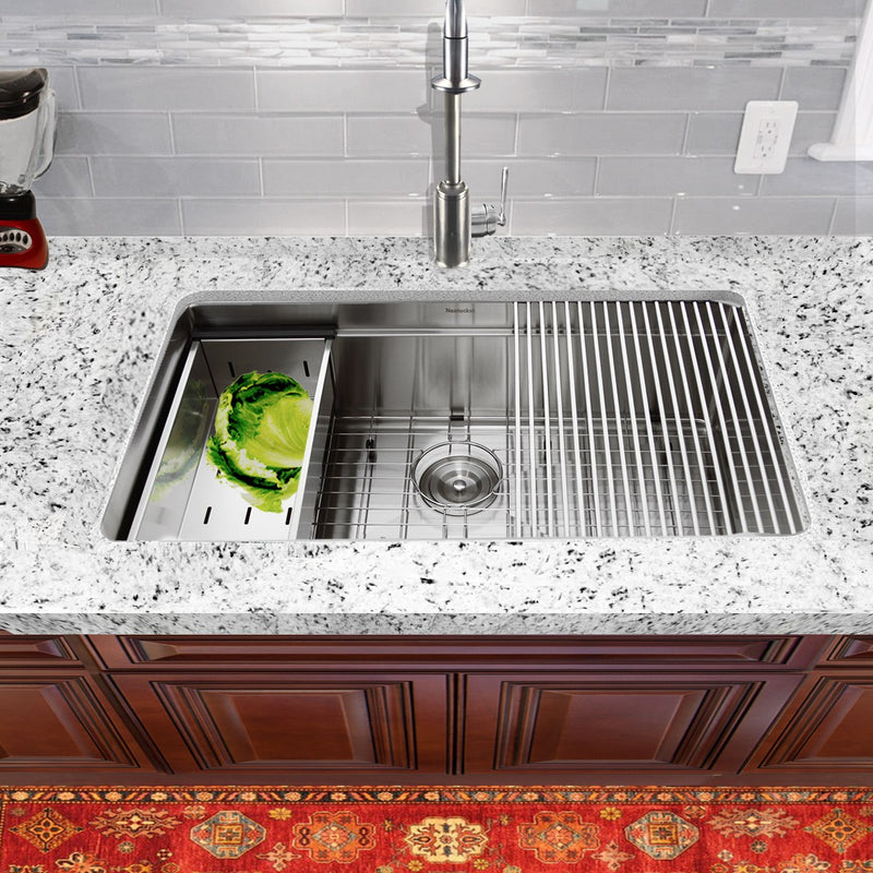 Nantucket Sinks SR-PS-3220-16 - 32 Inch Professional Prep Station Small Radius Undermount Stainless Kitchen Sink with Accessories - view 4
