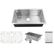 Nantucket Sinks SR-PS-3220-16 - 32 Inch Professional Prep Station Small Radius Undermount Stainless Kitchen Sink with Accessories