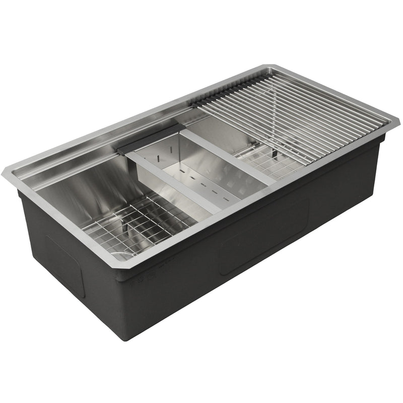 Nantucket Sinks SR-PS-3220-16 Small Radius Pro Series Prep Station Single Bowl Undermount Stainless Steel Kitchen Sink with Compatible Accessories SR-PS-3220-OSD - view 2