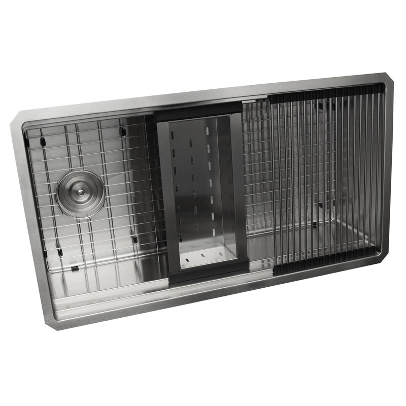 Nantucket Sinks SR-PS-3220-16 Small Radius Pro Series Prep Station Single Bowl Undermount Stainless Steel Kitchen Sink with Compatible Accessories SR-PS-3220-OSD - view 3