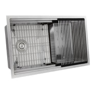 Nantucket Sinks SR-PS-3220-16 Small Radius Pro Series Prep Station Single Bowl Undermount Stainless Steel Kitchen Sink with Compatible Accessories SR-PS-3220-OSD - view 4