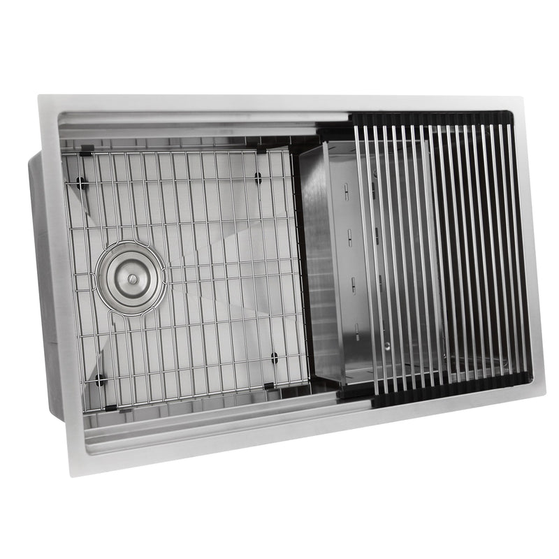 Nantucket Sinks SR-PS-3220-16 Small Radius Pro Series Prep Station Single Bowl Undermount Stainless Steel Kitchen Sink with Compatible Accessories SR-PS-3220-OSD - view 4