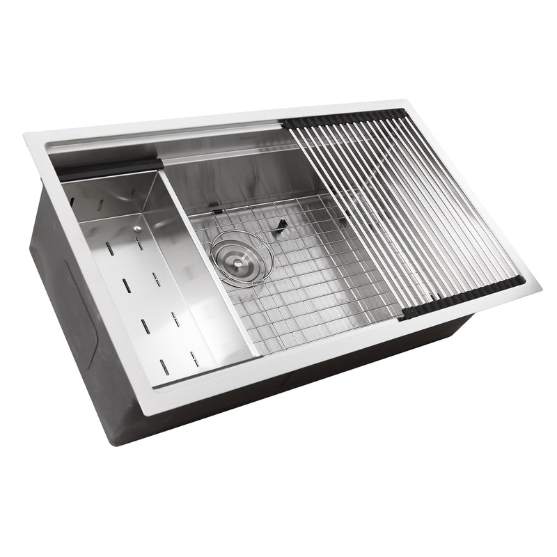 Nantucket Sinks SR-PS-3620-16 - 36 Inch Pro Series Large Prep Station Single Bowl Undermount Stainless Steel Kitchen Sink with Compatible Accessories - view 3