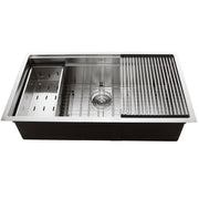 Nantucket Sinks SR-PS-3620-16 - 36 Inch Pro Series Large Prep Station Single Bowl Undermount Stainless Steel Kitchen Sink with Compatible Accessories - view 5