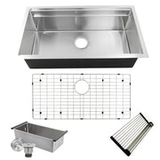 Nantucket Sinks SR-PS-3620-16 - 36 Inch Pro Series Large Prep Station Single Bowl Undermount Stainless Steel Kitchen Sink with Compatible Accessories