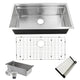 Nantucket Sinks SR-PS-3620-16 - 36 Inch Pro Series Large Prep Station Single Bowl Undermount Stainless Steel Kitchen Sink with Compatible Accessories