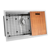 Nantucket Sinks SR-PS2-2818-16 - 28 Inch Pro Series Prep-Station Single Bowl Undermount Stainless Steel Kitchen Sink with Included Accessories - view 4