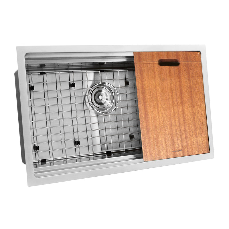 Nantucket Sinks SR-PS2-2818-16 - 28 Inch Pro Series Prep-Station Single Bowl Undermount Stainless Steel Kitchen Sink with Included Accessories - view 4