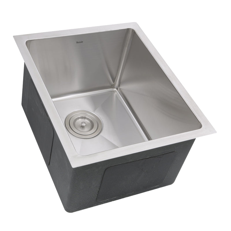Nantucket Sinks SR1815 - 15 Inch Pro Series Rectangle Undermount Small Radius Stainless Steel Bar/Prep Sink - view 5