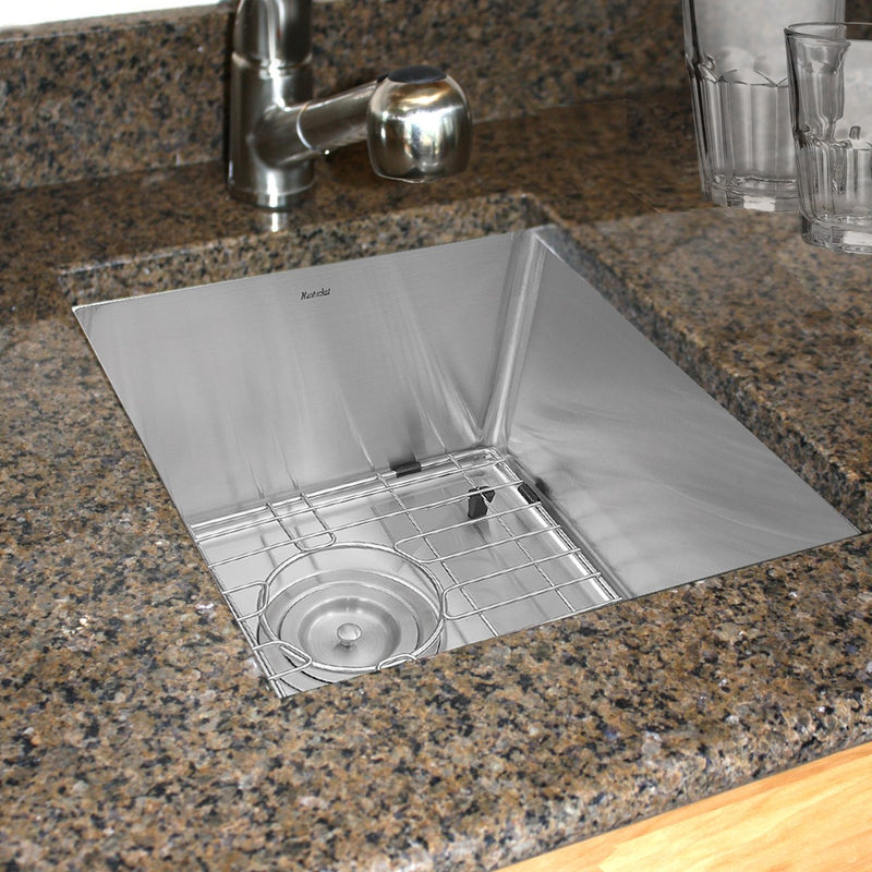 Nantucket Sinks SR1815 - 15 Inch Pro Series Rectangle Undermount Small Radius Stainless Steel Bar/Prep Sink - view 6