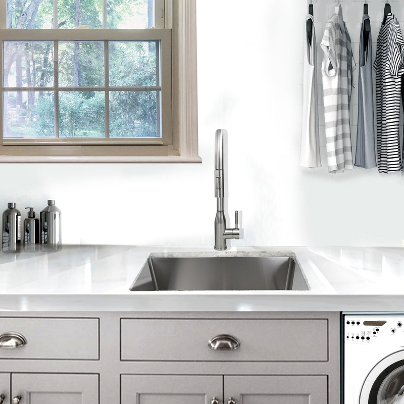Nantucket Sinks Pro Series 23 inch Undermount Small Radius Corners Stainless Steel Utility/Laundry Sink SR2318-12-16 - view 6