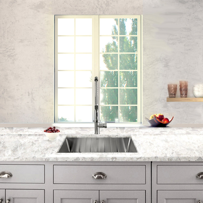 Nantucket Sinks SR2318 - Pro Series Rectangle Single Bowl Undermount Small Radius Corners Stainless Steel Kitchen Sink SR2318-16 - view 4