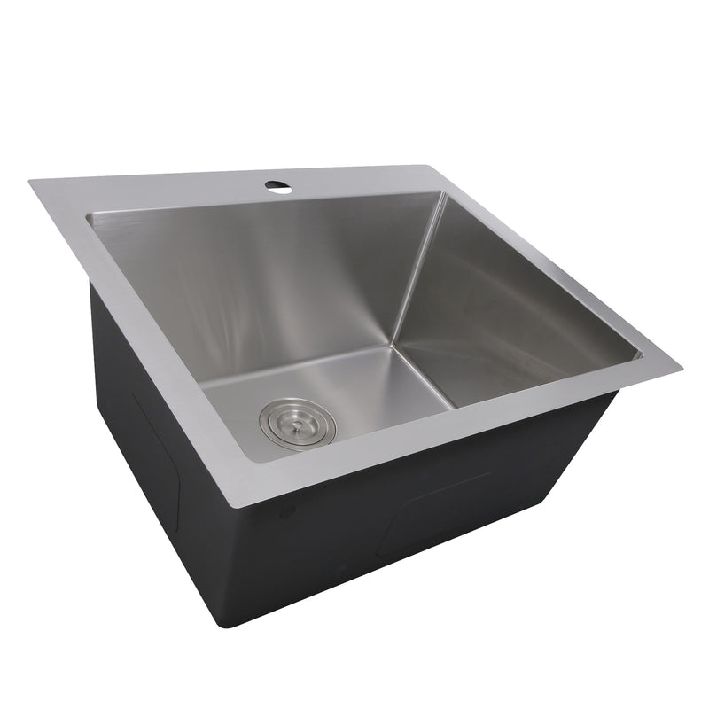 Nantucket Sinks 25" Pro Series Rectangle Topmount Small Radius Corners Stainless Steel Laundry Sink SR2522-12-16 - view 2