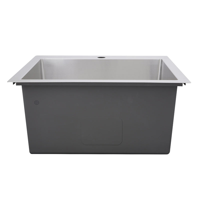 Nantucket Sinks 25" Pro Series Rectangle Topmount Small Radius Corners Stainless Steel Laundry Sink SR2522-12-16 - view 5