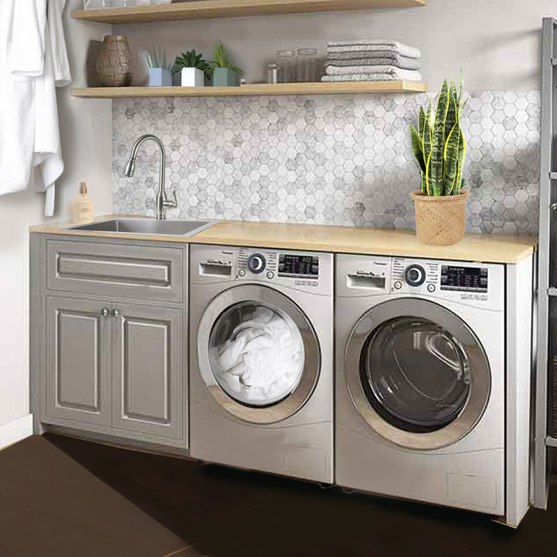 Nantucket Sinks 25" Pro Series Rectangle Topmount Small Radius Corners Stainless Steel Laundry Sink SR2522-12-16 - view 7