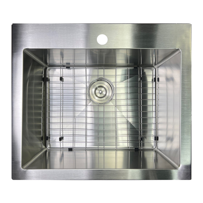 Nantucket Sinks SR2522-16 Pro Series Small Radius Topmount Single Hole Stainless Steel Drop In Kitchen Sink , 16 Gauge