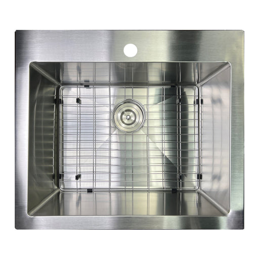 Nantucket Sinks SR2522-16 Pro Series Small Radius Topmount Single Hole Stainless Steel Drop In Kitchen Sink , 16 Gauge