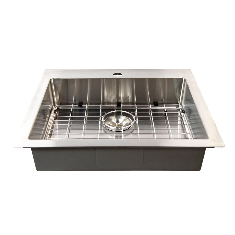 Nantucket Sinks SR2522-5.5-16 Pro Series Small Radius Topmount Single Hole Stainless Steel ADA Kitchen Sink - view 4
