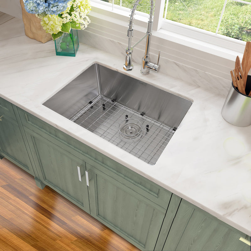 Nantucket Sinks SR2818 - Pro Series Rectangle Single Bowl Undermount Small Radius Corners Stainless Steel Kitchen Sink, 16 Gauge SR2818-16 - view 5