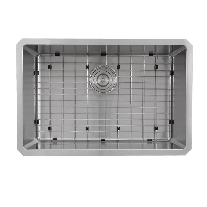 Nantucket Sinks SR2818 - Pro Series Rectangle Single Bowl Undermount Small Radius Corners Stainless Steel Kitchen Sink, 16 Gauge SR2818-16