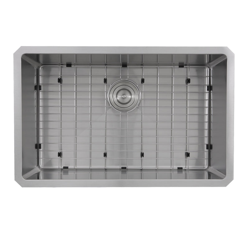 Nantucket Sinks SR3018 - Pro Series Rectangle Single Bowl Undermount Small Radius Corners Stainless Steel Kitchen Sink, 16 Gauge