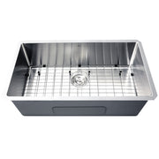Nantucket Sinks SR3218-16 - 32 Inch Pro Series Large Rectangle Single Bowl Undermount Small Radius Corners Stainless Steel Kitchen Sink