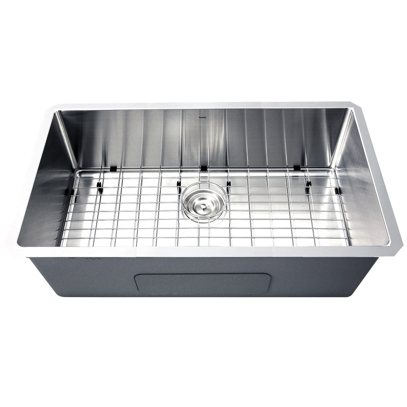 Nantucket Sinks SR3218-16 - 32 Inch Pro Series Large Rectangle Single Bowl Undermount Small Radius Corners Stainless Steel Kitchen Sink
