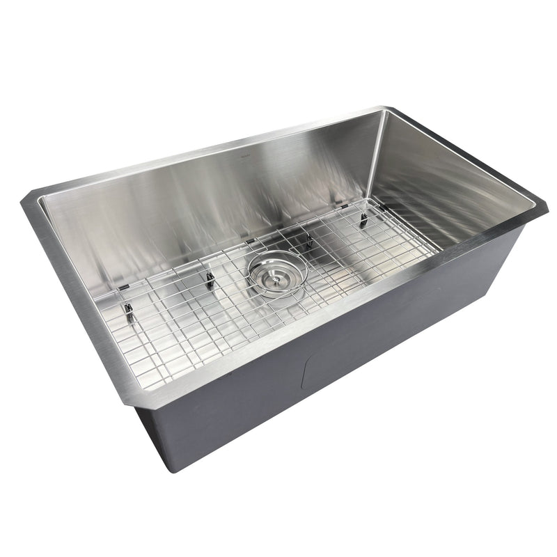 Nantucket Sinks SR3219-16 - 32 Inch Pro Series Large Rectangle Single Bowl Undermount Small Radius Stainless Steel Kitchen Sink - view 2