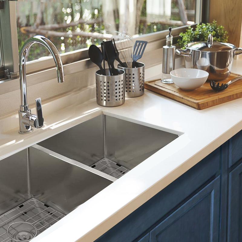 Nantucket Sinks SR3219-DE-16 Double Equal Small Radius Undermount Stainless Sink - view 8
