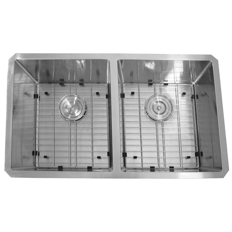 Nantucket Sinks SR3219-DE-16 Double Equal Small Radius Undermount Stainless Sink