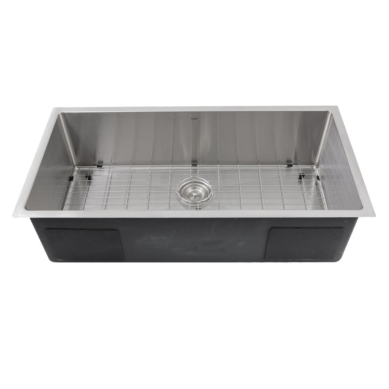 Nantucket Sinks SR3618-16 - 36 Inch Pro Series Oversized Large Rectangle Single Bowl Undermount Small Radius Corners Stainless Steel Kitchen Sink. - view 4