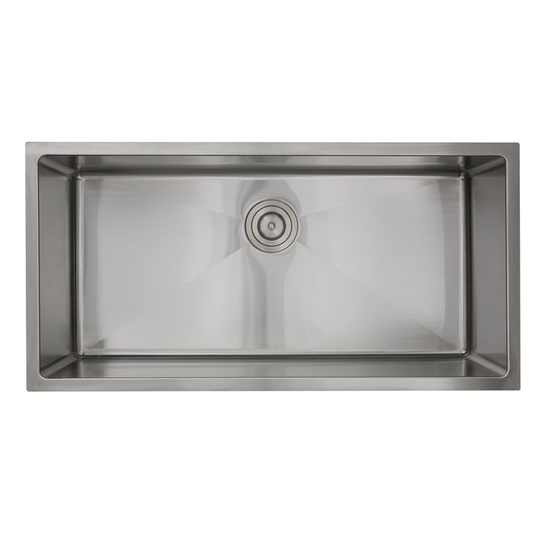 Nantucket Sinks SR3618-16 - 36 Inch Pro Series Oversized Large Rectangle Single Bowl Undermount Small Radius Corners Stainless Steel Kitchen Sink. - view 5