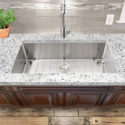 Nantucket Sinks SR3618-16 - 36 Inch Pro Series Oversized Large Rectangle Single Bowl Undermount Small Radius Corners Stainless Steel Kitchen Sink. - view 6
