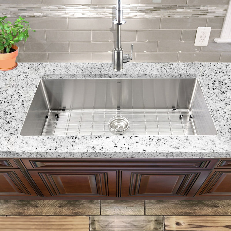 Nantucket Sinks SR3618-16 - 36 Inch Pro Series Oversized Large Rectangle Single Bowl Undermount Small Radius Corners Stainless Steel Kitchen Sink. - view 6