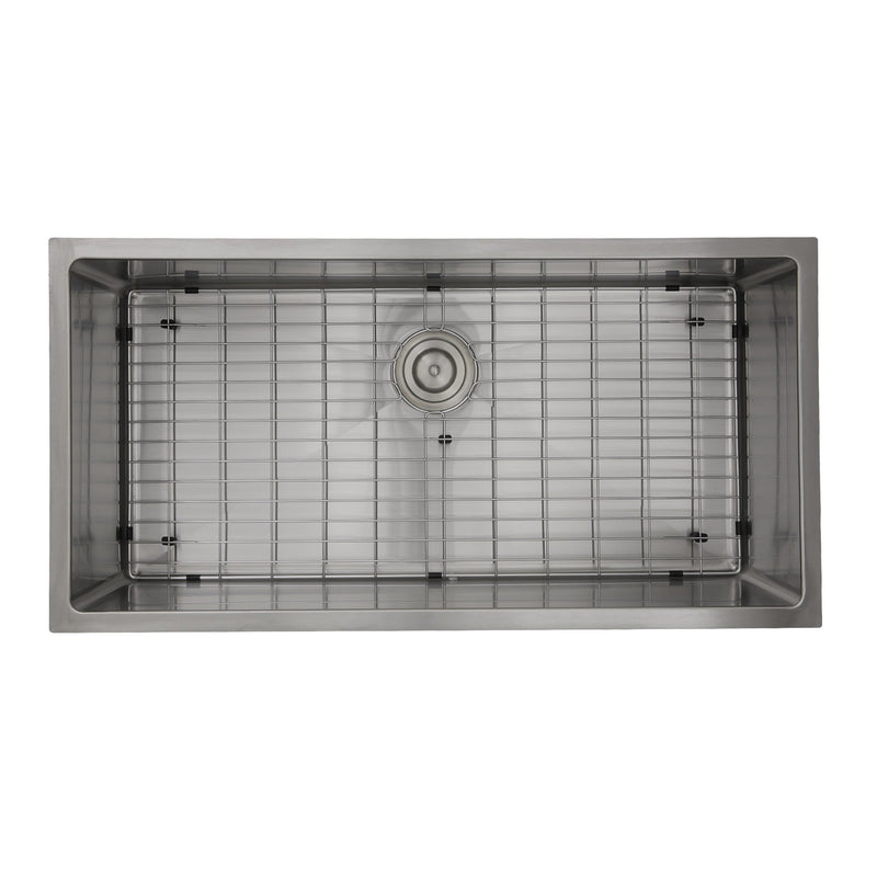 Nantucket Sinks SR3618-16 - 36 Inch Pro Series Oversized Large Rectangle Single Bowl Undermount Small Radius Corners Stainless Steel Kitchen Sink.